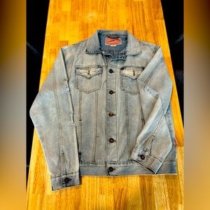 Brooklyn Cloth mfg co. Distressed Denim Jacket. Unisex Medium.
